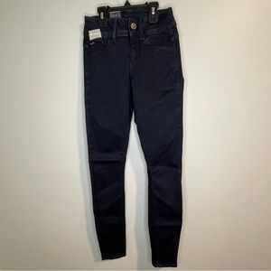 G-Star RAW Lynn Mid Rise Super Skinny Dark Rinsed Stretch Jeans 24x30